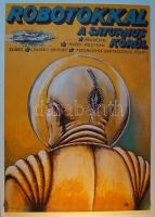 Robotokkal a  Saturnus körül, nagyméretű színes filmplakát a 70-es évekből