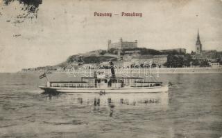 Pozsony castle, steamship