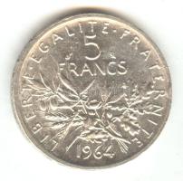 Franciaország 1964. 5Fr Ag T:2- France 1964. 5 Francs Ag C:VF