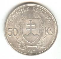 Szlovákia 1944. 50K Ag Függetlenség 5. évfordulója T:2- Slovakia 1944 50 Korun Ag 5th Anniversary of Independence C:VF