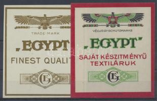 2 db "EGYPT"  textil védjegy címke
