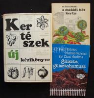 3 db kertészettel kapcsolatos könyv: Kertészek új kézikönyve, A családi ház kertje, Giliszta, gilisztahumusz