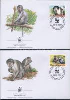 WWF Monkeys set 4 FDC WWF Majmok sor 4 FDC WWF Affen Satz 4 FDC