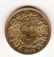Svájc 1935LB 20Fr arany 6,452g T:2