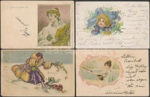 280 db érdekes régi motívumlap közte állatok, vadászat, repülés, sport, szignós művészlapok, lithok,...