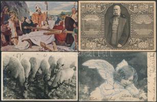 280 db érdekes régi motívumlap közte állatok, vadászat, repülés, sport, szignós művészlapok, lithok,...