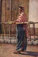 Bosnia And Herzegovina, Folklore, woman with table