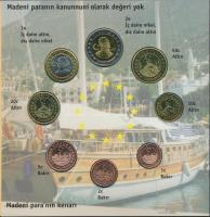 Törökország 2004. 1c,2c,5c,10c,20c,50c,1&#8364;,2&#8364; próbaveretek, szettben, díszkiadásb...