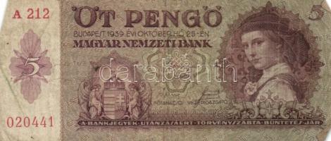 1939. 5P (10x) T:II,III(főleg)