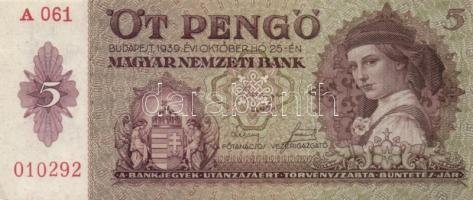 1939. 5P (10x) T:II,III(főleg)