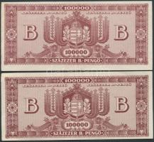 1946. 100.000BP (2x) egyik vágáshibával T:II,II-