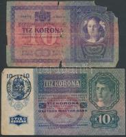 1904. 10K T:IV + 1915. 10K (3x) román, magyar felülbélyegzéssel és fb. nélkül T:II-