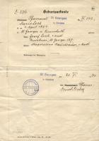 13 db okmány, főleg magyar és osztrák, nagyrészt okmánybélyeggel