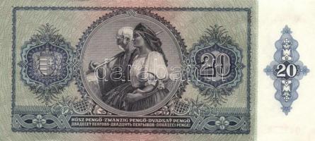 1941. 20P "005" (4x) egymás utáni sorszámmal! T:I-,II+(hajtatlanok, csak a sarkok kopottak...