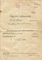 kis okmány tétel az ötvenes évekből