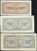Szovjetunió 1938. 1R + 3R + 5R T:II,II-
Soviet Union 1938. 1 Ruble + 3 Rubles + 5 Rubles C:XF,VF