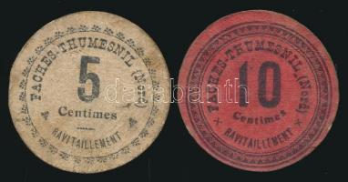 Franciaország/Faches-Thumesnil (Nord) ~1915. 5c + 10c T:III &lt;br/&gt;France/Faches-Thumesnil (Nord) ~1915. 5 centimes + 10 centimes C:F