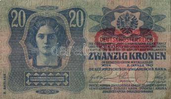 1913. 20K (2x) főtípus/II.kiadás "Deutschösterreich" felülnyomással + 1920. 1K + 2K + 1923...