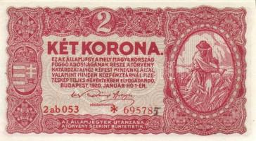 1913. 20K (2x) főtípus/II.kiadás "Deutschösterreich" felülnyomással + 1920. 1K + 2K + 1923...