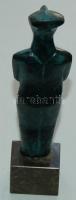 Kükladikus idol bronz szobrocska márvány talapzaton /
Bronze Kykladic idol 18cm