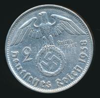 Német 3. Birodalom 1938B 2M Ag "Hindenburg" T:2- German Third Reich 1938B 2 Marks Ag "Hindenburg" C:VF