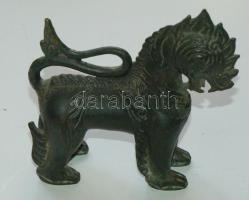 cca 1920 Kozmikus oroszlán szimbólum szobrocska Indiából /
Cosmic lion statue from India 11cm