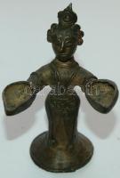 cca 1920 Neolitkori termékenység istennő szobra Indiából, szürke homokkő (talpa hiányzik, kevés maradék) / Little statue of Neolithic fertility godess from India 12cm