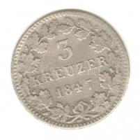 Német Államok/Bajorország 1847. 3Kr Ag T:3 German States/Bavaria 1847. 3 Kreuzer Ag C:F 