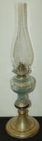 Nagyméretű dekoratív petróleum lámpa üvegburával szép állapotban 50cm