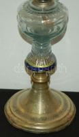 Nagyméretű dekoratív petróleum lámpa üvegburával szép állapotban 50cm