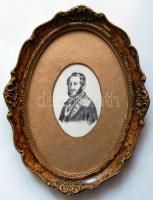 Barabás Miklós 1841-es önarcképének ceruza másolata G.F. által, dekoratív keretben 25x12cm