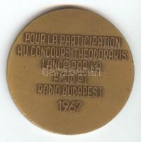 Kovács Dezső (1921-) 1967. "Liberte Pour Le Peuple Grec / Radio Budapest" Br emlékérem (50...