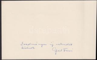 1963 Gál Ferenc: Budapesti városkép, rézkarc, ceruzával jelzett, saját kezű újévi szöveges üdvözlett...