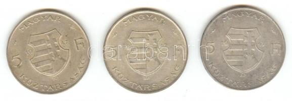 1947. 5Ft Ag "Kossuth" (3x) T:2,3