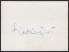 Ambrózy Jenő súlyemelő aláírt fotója 12x9 cm