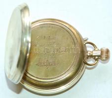 Antik sorszámozott `Remontoir ancre ligne droite 15 rubis Geneve` duplafedelű, 14K arany fedelű zseb...