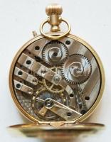 Antik sorszámozott `Remontoir ancre ligne droite 15 rubis Geneve` duplafedelű, 14K arany fedelű zseb...