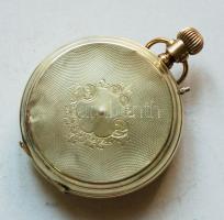 Antik sorszámozott `Remontoir ancre ligne droite 15 rubis Geneve` duplafedelű, 14K arany fedelű zseb...