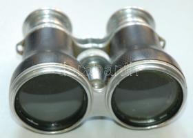 cca 1900 Calderoni és Társa bőr borítású színházi látcső, optikán jelzett / Theater binoculars with leather cover