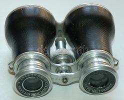 cca 1900 Calderoni és Társa bőr borítású színházi látcső, optikán jelzett /
Theater binoculars with ...