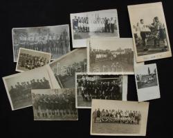 cca 1920-1940 12db magyar futballcsapatokról készült fotó 1db emléklappal 1943-ból