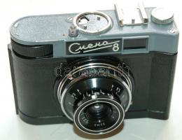 Régi, Smena 8 típusú fényképezőgép, jó állapotban, tokjában
Sovjet Smena 8 photo camera in good shap...