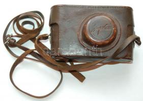 Zorki 5 típusú fényképezőgép Industar-50 objektívvel, 3,5-ös fényerősséggel, szép állapotban, bőrtokban / Photo camera with leather case