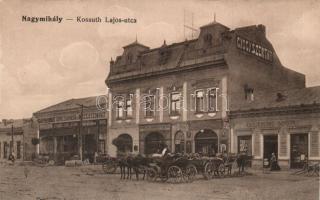 Nagymihály Kossuth street, pharmacy, cinema and the shop of Mór Glück