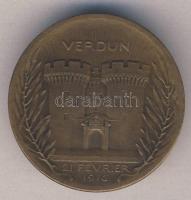 Franciaország 1917. "Verduni csata 1916. február 21." Br emlékérem (32mm) szign:S.E. Vernier T:3 France 1917. "Battle of Verdun 21 February 1916" Br medallion (32mm) C:F