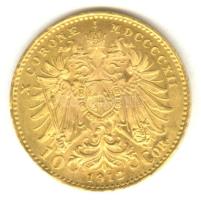 Ausztria 1912. 10K Au "Ferenc József" (3.39g) utánveret T:1-  Austria 1912. 10 Kronen Au "Franz Joseph I" (3.39g) restrike C:AU