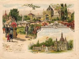 1896 Ezredéves kiállítás 17x13cm színes litho kép (kis sérülések)