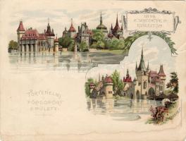 1896 Ezredéves kiállítás 17x13cm színes litho kép (kis sérülések)