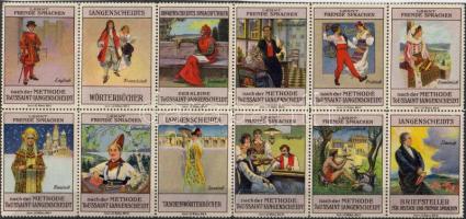 ca 1910 12db-os német reklámbélyeg sorozat