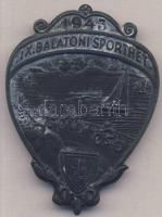 1943. "IX. Balatoni Sporthét"  levente sportverseny emlékplakett (7x5cm) T:2